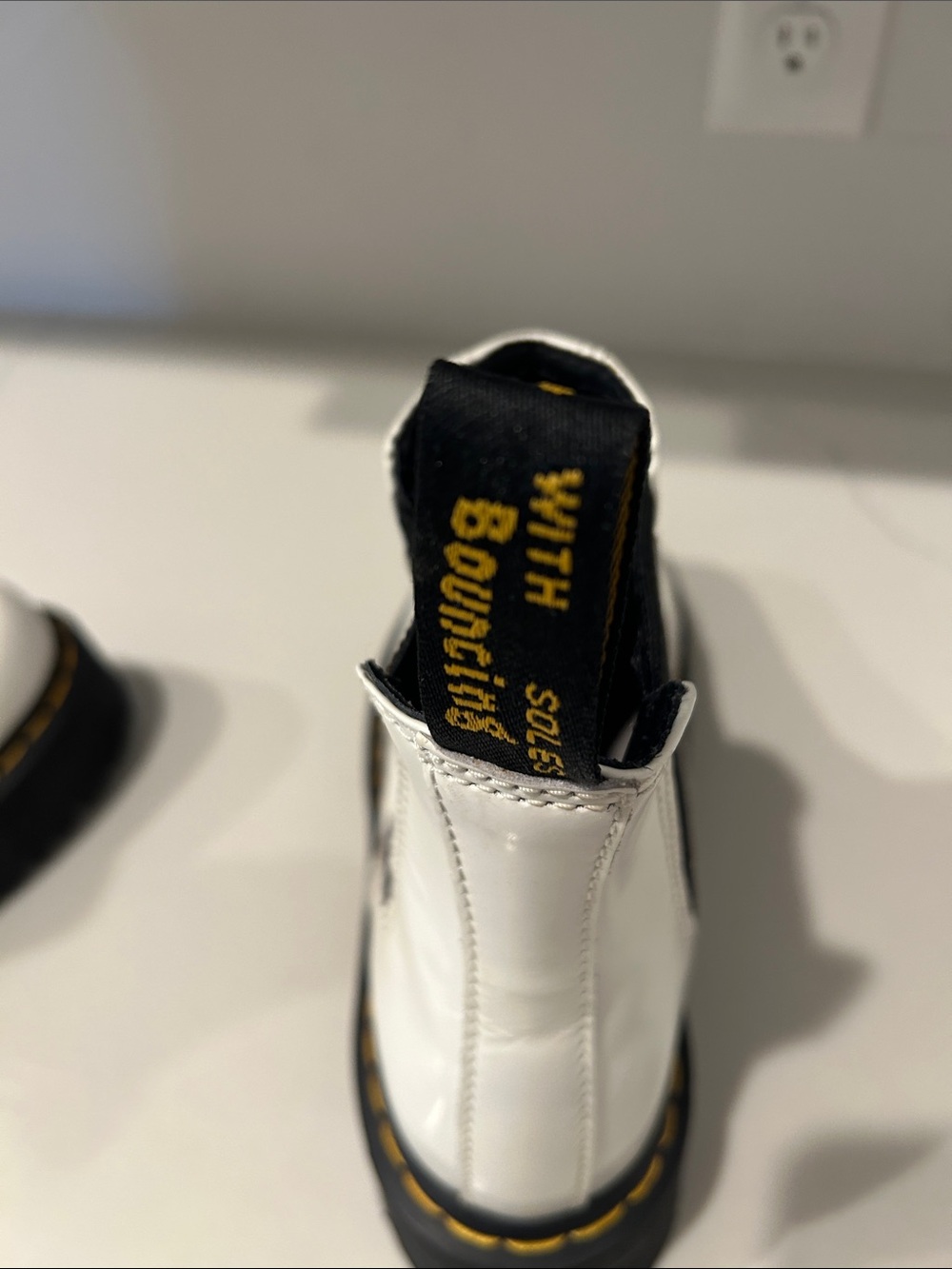 Dr. Martens White & Black Chelsea Lug Sole Ankle Boots - Picture 4 of 5